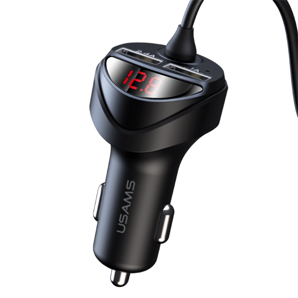 US-CC219 C41 30W Car Charger With 2IN1 Retractable Cable  Type-C+Lightning