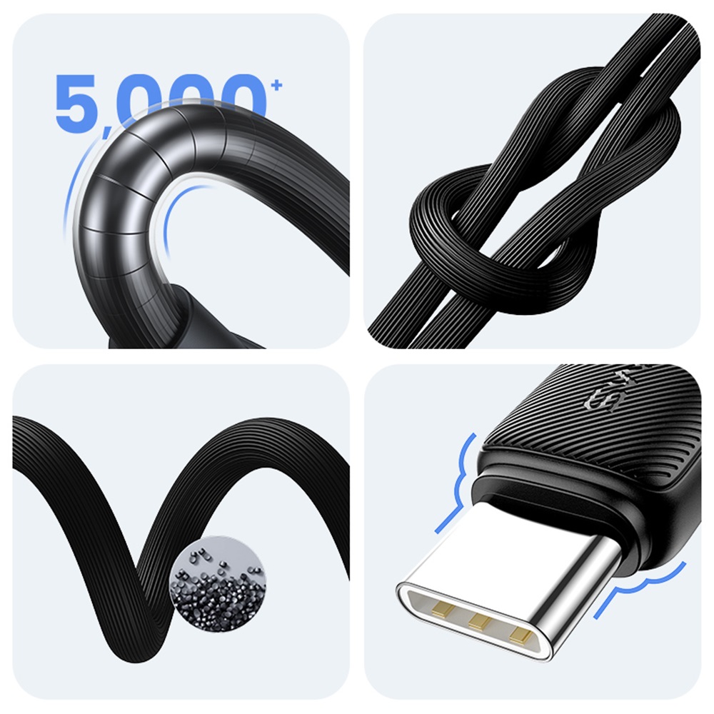 US-SJ698 Type-C 3A Striped Data Cable-KY Series 3m