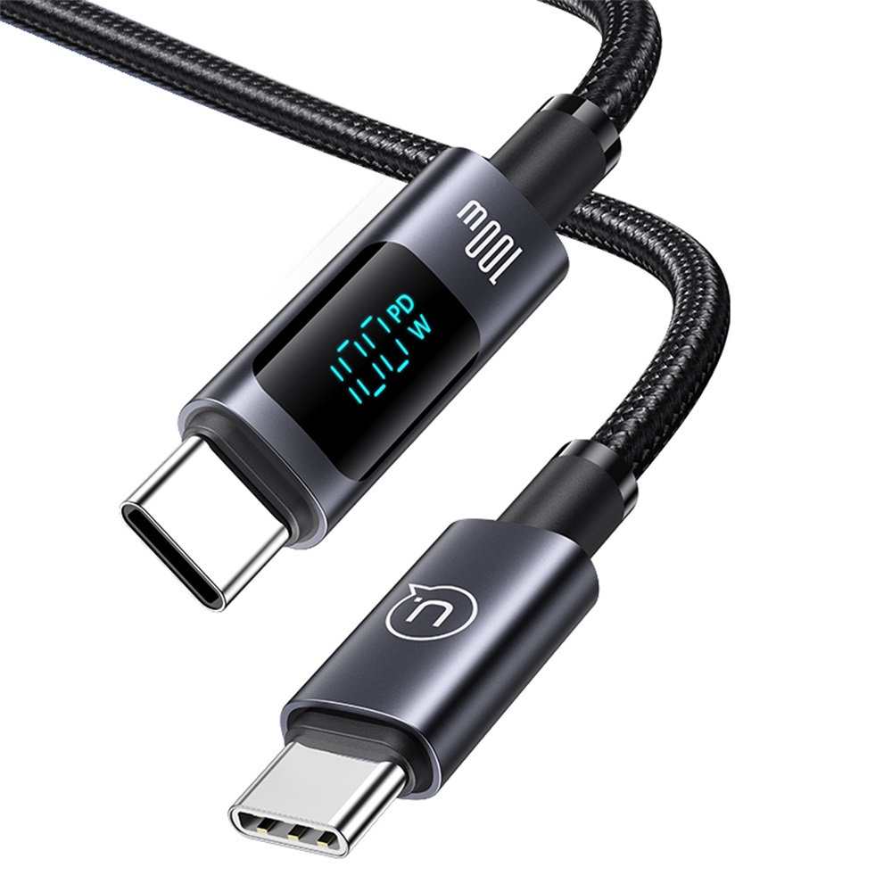 US-SJ672 Type-C To Lightning 30W Aluminum Alloy Digital Display Fast Charging & Data Cable-Sufeng Series 1.2m