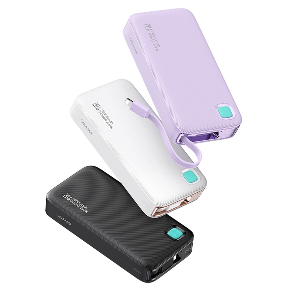 CD225 20W Digital Display Fast Charging Power Bank With Lightning Retractable Cable 10000mAh - XY Series