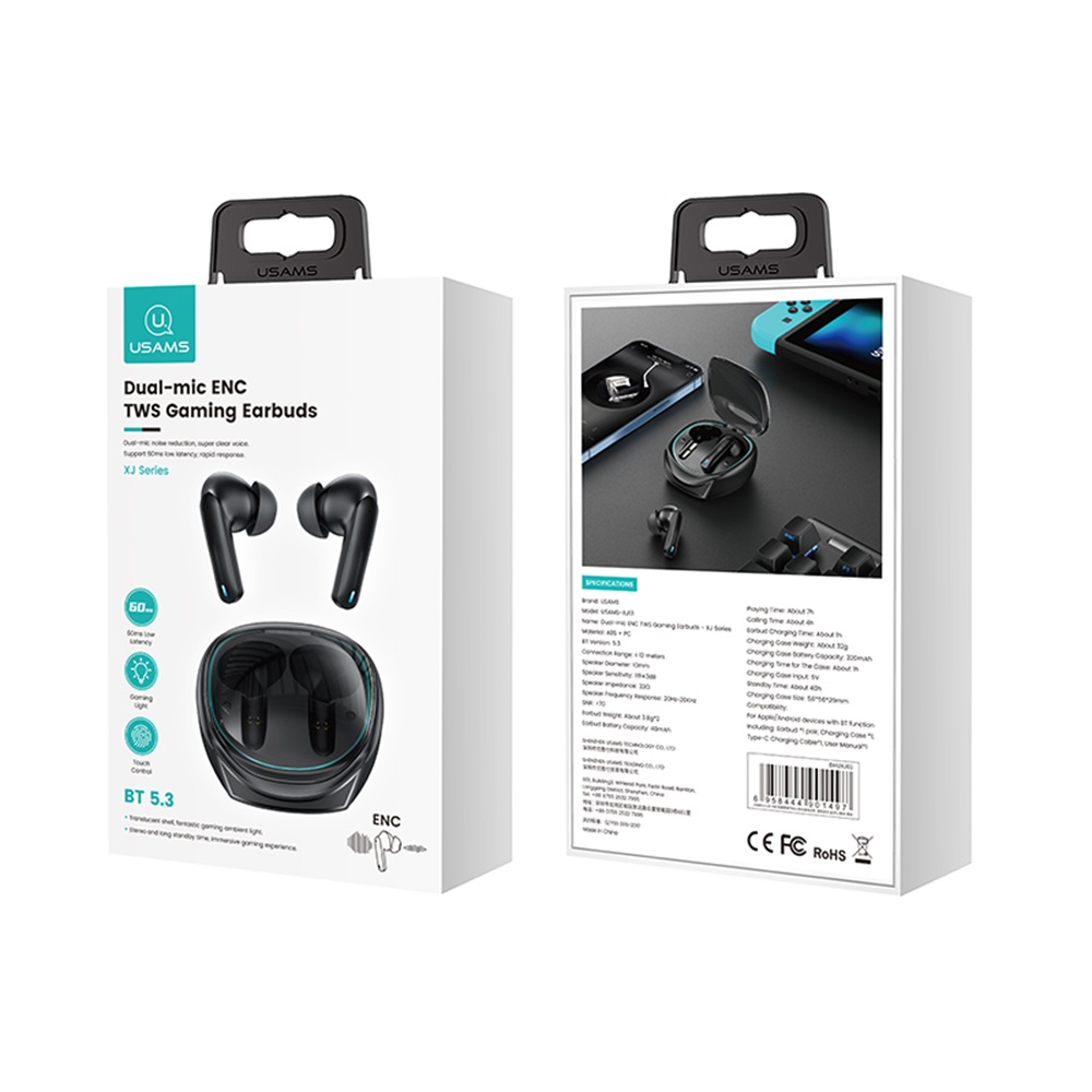 US-XJ13 Dual-mic ENC TWS Gaming Earbuds - XJ Series BT 5.3