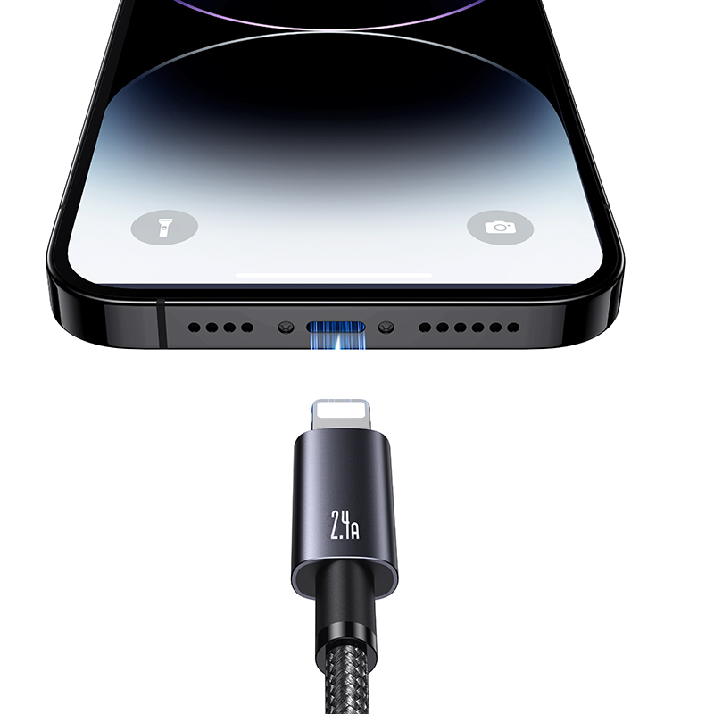 US-SJ667 Lightning 2.4A Aluminum Alloy Fast Charging & Data Cable-Sufeng Series 1.2M