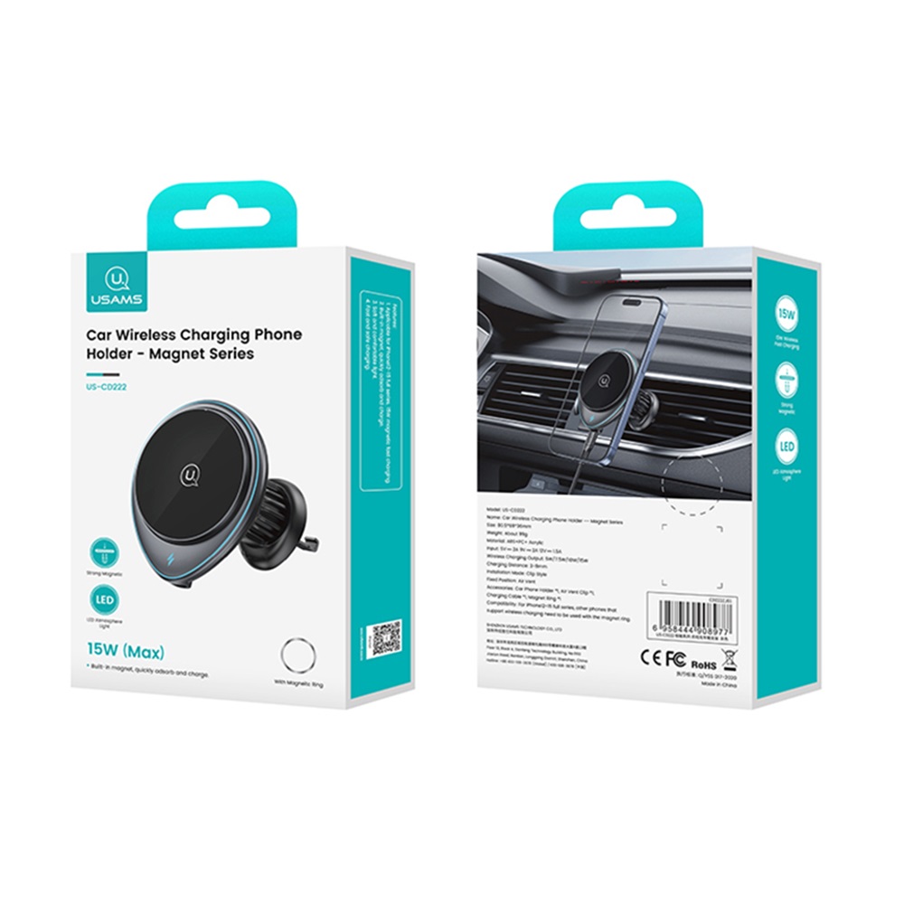 US-CD222 15W Car Wireless Charging Phone Holder--JC Series 5W/7.5W/10W/15W